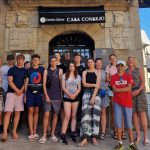 Group of students on a trip in Camino
